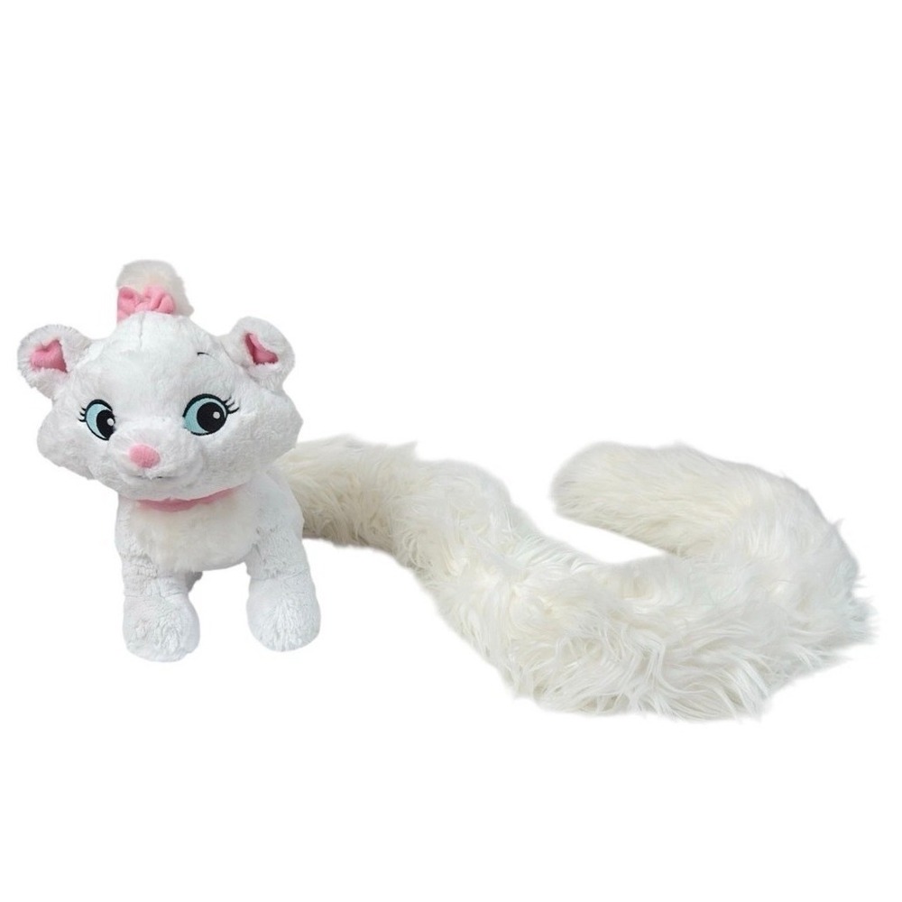 Disney Parks Marie Aristocats Plush Stuffed Animal White Cat Pink Bow 48in boa‎